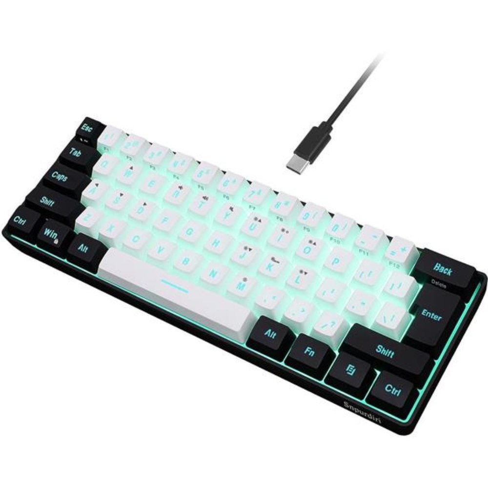 60% Wired Gaming Keyboard, RGB Backlit Ultra-Compact Mini Keyboard, Waterproof